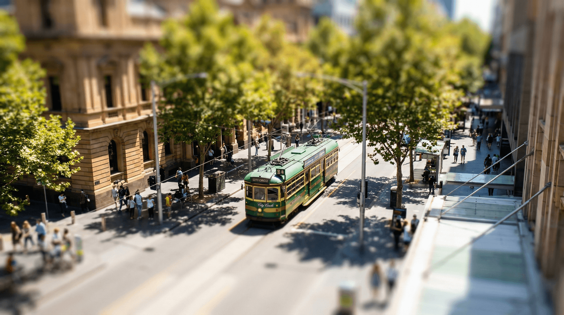 Tilt shift Melbourne tram